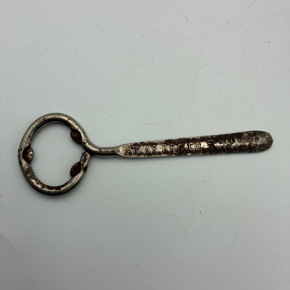 Vintage Atlas Brewing Co Chicago Bottle Opener Reach For A Treat Canal Steel